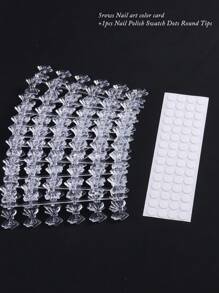 Nail Polish Swatch Dots Round Nail Color Swatches Clear Transparent Nail Polish Display Nail Sample Swatches With Adhesive Sticker For Gel Polish Nail Swatch Book