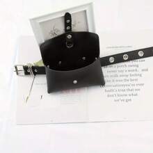 Punk Style JK Uniform Accessories Belt Full Hole Belt, Dark Punk Fashion Versatile Pants Punching Belt Bag, Women's Chain Waist Bag, Phone Pouch Change Money Bag