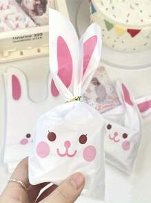 50 PZAS - Buen regalo de Pascua, bolsa de dulces de Pascua, muchos, bolsa de dulces, bolsa pequeña de plástico para Pascua, bolsa de aperitivos de fiesta de Pascua, para sándwiches y galletas, bolsa de regalo del conejito de Pascua, bolsa de aperitivos de fiesta de Pascua de plástico, lazo retorcido, para regalos de fiestas, suministros para bodas y cumpleaños, el color y el estilo son aleatorios.