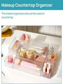 1 Stück kleine transparente Make-up Organizer Box, Make-up Schubladenaufbewahrung, Make-up Displayständer, Make-up Organizer, Kosmetik Werkzeug Aufbewahrungsbox, Schubladen Desktop Organizer, Schubladen Stil Make-up Aufbewahrungsbox (Zufällige Farbe & Stil)