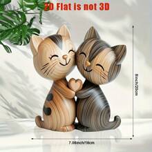 2D Flat, 1pc Cute Cat Couple Desktop Decor - Charming 2D Cat Couples Gift, Ideal For Home Or Office Decoration, Unique Gift Idea For Cat Enthusiasts, 2D Flat