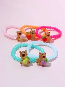 5件套糖果色夜光串珠手链套装，设计可爱