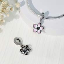PARCOM 1 Stück versilberte Kirschblüten Serie Anhänger, modisches Charm Neudesign, multifunktionales DIY Armband & Halsketten Schmuckzubehör, geeignet für täglichen Gebrauch & als Geschenk, perfekter Schmuckarmband Schmuck, Geschenk für Geburtstag, Feiertag