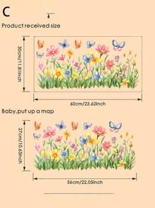 3pcs Home Decor Colorful Flower Bouquet Window Stickers, Garden Stickers For Living Room Bedroom, Home Wall Decor, PVC Removable Window Stickers, Stickers, Wall Stickers, Vinyl Decals For Home Decor, Spring Decorations To Give Your Home A New Look, Rama Decorative Stickers