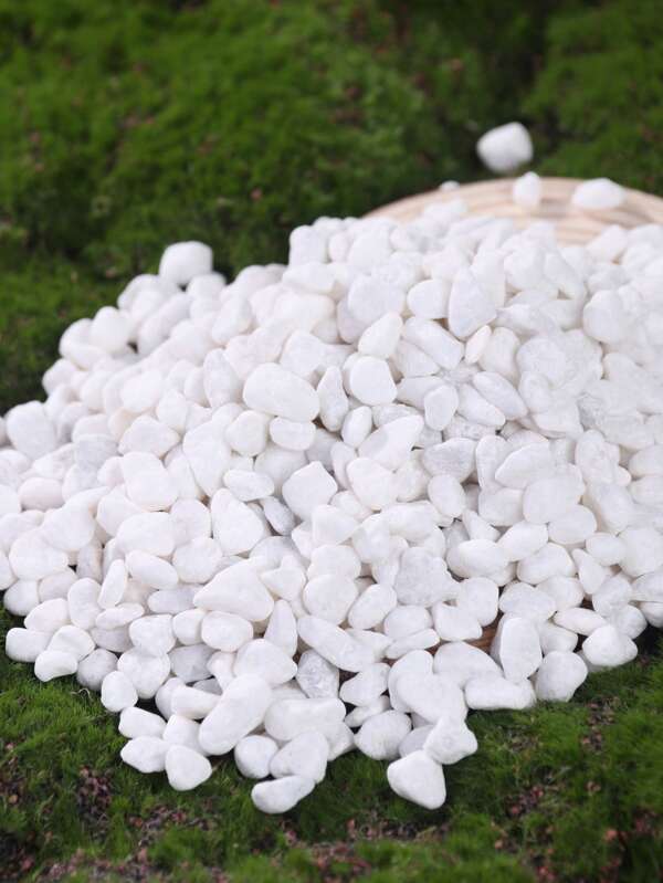 White Decorative Pebbles Suitable For Gardens And Homes -0.3-3 Cm, Multi-Color Stones (White, Black, Yellow, Gray, Purple, Blue, Green) Suitable For Indoor Plants, Outdoor Landscapes, And Holiday Decorations - Perfect For Terraces, Potted Plants, Bathrooms, Aquariums, And Micro Landscapes, Holiday Decorations | Natural Appearance | Beauty, Garden Decorations
