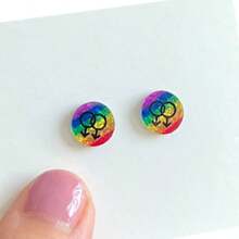 Colorful Cute Shiny Mini Earrings, Festive Mood Flag Ally Earrings
