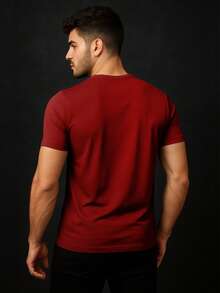 Men's T-Shirt Modal Tech Shirt Premium T-Shirt - 紫紅色 - 查看 3