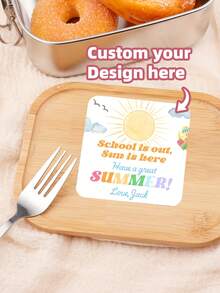 1-120张定制标签 - 方形贴纸，可印制任何设计、图片、Logo、文字，防水PVC材质，礼品，定制感谢标签，送给她、朋友、儿子、女儿的独特理想礼物，圣诞节贴纸，独立日贴纸，感恩节贴纸，复活节贴纸，艺术活动，家居生活，家居装饰，茶室，家庭，花园，办公室，时尚设计，家庭用品 - 彩色 - 查看 3