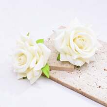 4 pares de pendientes elegantes con flores de rosa de terciopelo, aretes con flores 3D exagerados, joyería nupcial de alta gama, accesorios de moda, regalo de estilo vacacional para mujeres
