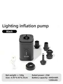 PACOONE 电动气泵 便携式无线空气压缩机 充气/放气泵 适用于充气垫 气垫床 船 游泳圈
