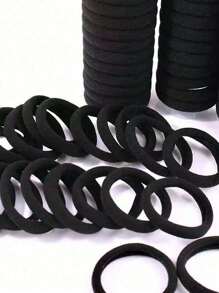 200-10 pezzi/set Elastici per capelli neri ad alta elasticità, fasce per capelli in gomma senza cuciture semplici per code di cavallo, elastici per capelli colorati tinta unita elastici e confortevoli, essenziali per casa e viaggi, per il ritorno a scuola