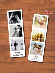 1-5Pcs Custom Photo Film Strip, Personalised Photo Gift With 3 Images, Retro Style Print, Wedding Keepsake, Film Photography Gift, Custom Photo Bookmark,Personalized Customized Photo Strips,Wedding Photo Booth Cover,Custom Photo Booth Prints - Personalized Wedding & Party Decor Cards With Custom Text