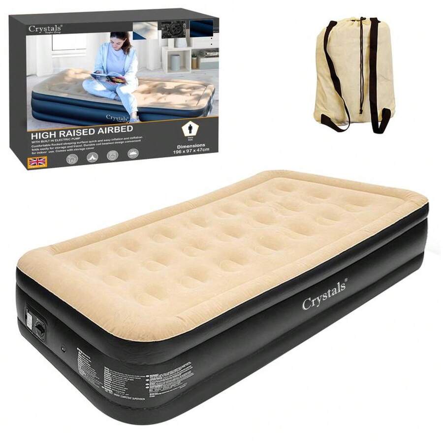 Inflatable High Raised Double Air Bed Mattress With Built-In Electric Pump - Available In 3 Sizes