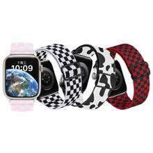 4 件/套编织弹力尼龙运动单圈表带，兼容 表带、Fitbit Versa 2 1、Galaxy Watch、Fitbit Versa，20 毫米 22 毫米 38 毫米 40 毫米 41 毫米 42 毫米 44 毫米 45 毫米 46 毫米 49 毫米，男女通用，尼龙弹性表带，兼容 Series 10 9 8 7 6 SE 5 4 3 2 1 Ultra Ultra，可作为返校学生的礼物 - 彩色 - 查看 4