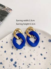 1 Pair Classic Abstract Vintage Street-Style Geometric Patchwork Earrings - Earring - View 10