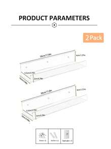 Clear Acrylic Bathroom Floating Shelves For Bathroom Organizers Above Toilet, Wall Mounted Bathroom Shelves, Bedroom Decor Kitchen Storage Corner Wall Shelves (Clear, Set Of 2)