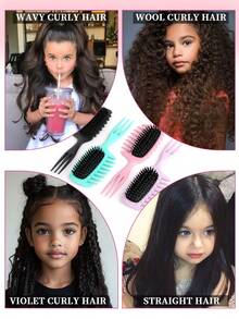 Cepillo definidor de rizado, en caja, para cabello rizado, ondulado y rizado - Herramienta de peinado antiencrespamiento con diseño de pulpo para enredar, dar forma y separar los rizos - Cepillo ligero sin tirones para niños, adolescentes y niñas pequeñas - Paquete listo para regalo para viajes, hogar y escuela - Multicolor - Ver 6