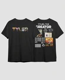 Tyler Singer The Creator Rapper Album Musical Flower Boy T-Shirt Streetwear Blouse - 黑色 - 查看 3