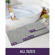 DEXI Bathroom Rugs 17x30 Non Slip Washable Bath Mat Luxury Chenille Super Absorbent Thick Bathmats For Shower Floor Plush Fluffy Shaggy Carpet For Tub Light Grey - 17吋x30吋(矩形) - 查看 7