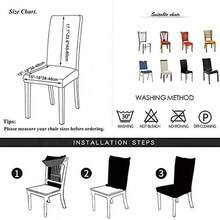 Bestenrose Stuhlhussen 6er 4er PU Leder Stuhlbezug wasserdichte Stretch zimmer Stuhlüberzug Stretch Stuhl Husse Universell Stuhlhussen Haus Büro Restaurant 4Stück Schwarz - Schwarz - Übersicht 3