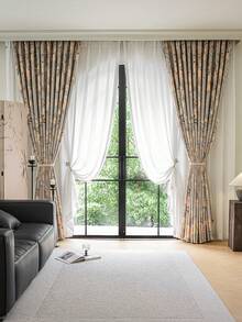 1 Rèm che nắng hiện đại màu trơn, thiết kế dạng túi, phù hợp cho phòng khách và phòng ngủ - Tấm rèm voan và cản sáng, trọng lượng vải 100gsm - Nhiều màu - Xem 7