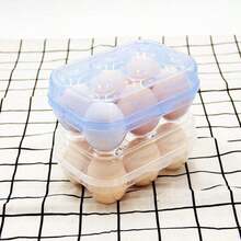 JAMOR 6 Grid Egg Storage Box Refrigerator Crisper Egg Protection Box Portable Egg Carriage Container For Camping Picnic Essential (White) - White - View 2