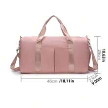 1 pieza Bolsa de viaje multifuncional de gran capacidad, bolsa de yoga/gimnasio con compartimentos separados para seco y húmedo, correa para equipaje para deportes de corta distancia