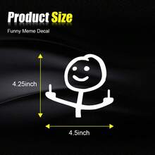 Car  You Meme Vinyl Sticker Decal, Funny Personalised Cartoon Middle Finger Sticker, Fit For Cars Windows Bumpers Trucks Motorcycles Or Any Other Smooth Surface - White - View 4
