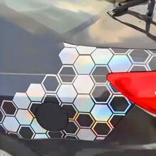 20 Pcs/Set Honeycomb DIY Vinyl Car Stickers, Hexagon Design Car Side Body Wrap Decal, Custom JDM Car Truck Decor Accessories (10pcs Solid + 10pcs Outline)