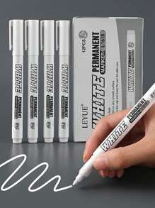 10/8/5/3/1pc Quick-Drying Waterproof And Indelible Fine White Tip Oil-Based Markers For Glass, Windows, Tire Spray Paint, Clothing, Wood And Leather, Ceramics, Metal, Paper, Art Painting, Graffiti, School Supplies, Back-To-School Stationery, Colored Spinning Pensschool Supplies,Back To School