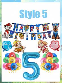 Paw Patrol Hund Patrouille Themenset mit Flaggen Luftballons für Paw Patrol Geburtstags Party Dekoration Raum Dekoration Schlafzimmer Dekoration Heim Dekoration Wand Dekoration Schul Dekoration Überraschung für Schlafsaal Dekoration Schulanfang