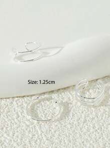 3Pcs Minimalist Metal Multi-Layer Toe Ring Set For Women, Suitable For Beach Vacation Jewelry