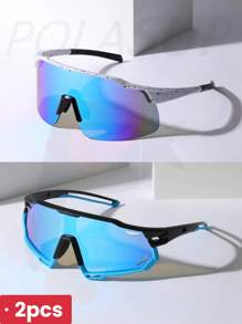 GLASSES 9932p 1pc POLASUP Polarized Cycling Glasses, Summer Oversized Sci-Fi Hollow Frame , Anti-Wind, Anti-UV, Cycling, Outdoor Sports, Hiking (Gift Set Includes EVA Case, Cleaning Cloth, Glasses Strap) Autumn Accessories Goggles
