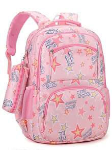 Mochila escolar de colores brillantes para estudiantes de secundaria y preparatoria, mochila impresa de nueva gran capacidad para estudiantes universitarios - Multicolor - Ver 2