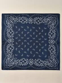 1 pieza Pañuelo de mujer con estampado de anacardo, de material sedoso, pañuelo para la cabeza, pañuelo para el cuello, apto para uso diario