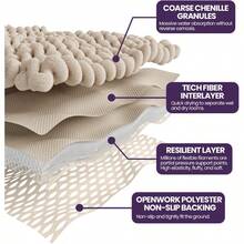 DEXI Bathroom Rugs 17x30 Non Slip Washable Bath Mat Luxury Chenille Super Absorbent Thick Bathmats For Shower Floor Plush Fluffy Shaggy Carpet For Tub Light Grey - 17吋x30吋(矩形) - 查看 3