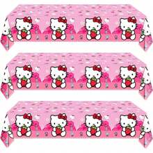 Sanrio Sanrio 10pcs Pink Kitty Disposable Table Cover, Home Party Supply, Christmas Tableware Decoration