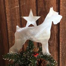 Giant Schnauzer, With Star, Dog Christmas Tree Topper, Wreath Decoration, Holiday Decoration, Aluminum - Silver - View 1