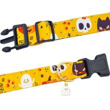 Collier pour chien d'Halloween, cadeau de fête pour animaux de compagnie, collier avec pendentifs mignons, ajustable avec citrouille, araignée, fantôme, chauve-souris pour chiens petits, moyens et grands, mâles et femelles