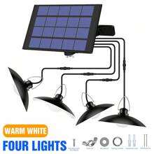 LED Hof-Pendelleuchte mit Fernbedienung, Solar Panel, wasserdicht, Dämmerungs-Sensor, Auto An/Aus, für Außen, Garten, Haus, Terrasse, Straßenbeleuchtung, Aufladen durch Sonnenlicht, für Scheune, Wand, Hängen, Schuppen, Flutlicht, tragbar, Camping, Zelt, Teich, Fischen, Park, Weg, Nachtsicherheit, Notbeleuchtung, 1/2/3/4 Leuchten, Kalt-/Warmweiß