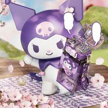 MINISO Sanrio Kuromi Sakura Punk Double Drink Cup 520mL/17.59oz, Stereo PVC Cup Cover, Double Drink Mode, Safety Lock, Detachable Strap, Suitable for Travel Carrying and Daily Hydration (1 PC) - 紫色 - 查看 4