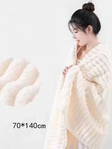 1 件纯色珊瑚绒加厚浴巾，大号浴袍，柔软吸水不掉毛，男女通用家居浴袍 - 彩色 - 查看 9