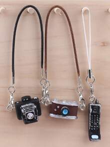 Dollhouse Miniature Model: Vintage Camera, Black & White Handbag, Necklace Accessory, Figurine, Hanging Decor