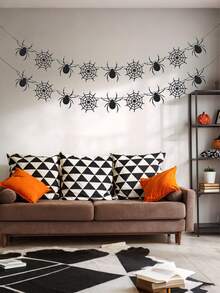 18 buc banner negru cu pânză de păianjen de Halloween, decorațiuni de petrecere de Halloween, decor de păianjen de Halloween, decor de banner cu pânză de păianjen suspendat, ghirlandă de Halloween cu banner, ghirlandă cu pânză de păianjen neagră cu sclipici - decorațiuni de petrecere de Halloween, decor de păianjen de Halloween, decor de Halloween, decor de toamnă, decorațiuni de Halloween, decor de banner cu pânză de păianjen suspendat, articole pentru petrecere de Halloween ghirlandă Halloween, decorațiuni de petrecere de Halloween - Negru - Vizualizare 5