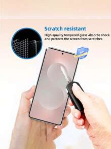 3 piezas Protector de pantalla de vidrio templado para Galaxy S25 S24 S23 S22 S21 - Resistente a arañazos 9H, superficie suave, compatible con desbloqueo de huella dactilar ultrasónica, fácil instalación