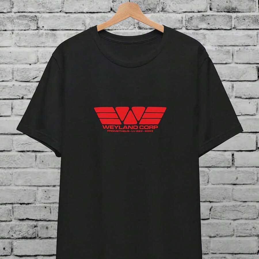 Camiseta con logotipo de la Corporación Weyland, Alien, Xenomorfo, Corporación Weyland Yutani, Prometheus Aliens, Nostromo - Negro - Ver 1