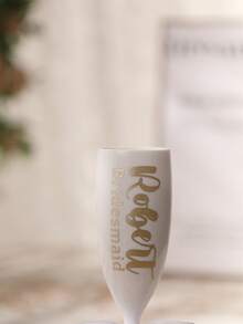 1pc Personalized Shatterproof Champagne Glasses,Bridal Party Wine Glasses,6oz 170ml,Acrylic Shatterproof Material,Customizable Name And Title, Including Bow Tie,Suitable For Weddings, Wedding Decorations, Parties And For Bridesmaid Gift - PP Cup Color - View 5