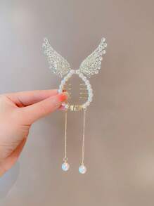 1 Pezzo Fermaglio per capelli a fiori, accessorio per capelli con perle finte, adatto per donne e ragazze, pinza per capelli a fiocco con nappina a forma di fiore di Camelia, accessori estivi, da viaggio, fermagli, fermagli per capelli, molletta per capelli