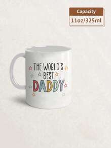 1 个 11 盎司个性化“世界上最好的爸爸”马克杯，彩色星星设计，可重复使用，仅手洗，完美的父亲节咖啡或茶礼物，茶杯 | 彩色马克杯 | 可重复使用的马克杯，四季皆宜，爸爸咖啡杯，返校，夏季水瓶，适用于冷热饮品 - 彩色 - 查看 11