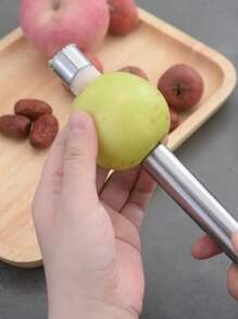 1 Stück Edelstahl Kern-Entferner für Obst, 304 rostfrei, ergonomischer Griff für Apfel, Birne, Kirsche, Pflaume, unverzichtbar für Camping & Küche, leicht zu reinigen, ohne Batterie, Outdoor-Kochausrüstung, praktisches Küchenutensil, spülmaschinenfest (Farbe & Stil können variieren)